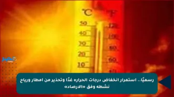 رسميًا.. استمرار انخفاض درجات الحرارة غدًا وتحذير من أمطار ورياح نشطة وفق «الأرصاد»